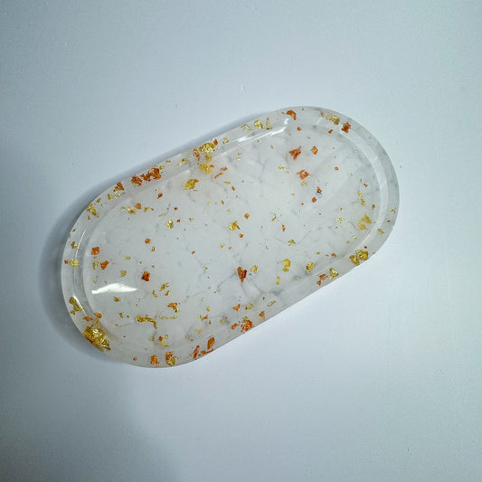 White & Gold Cloud Tray