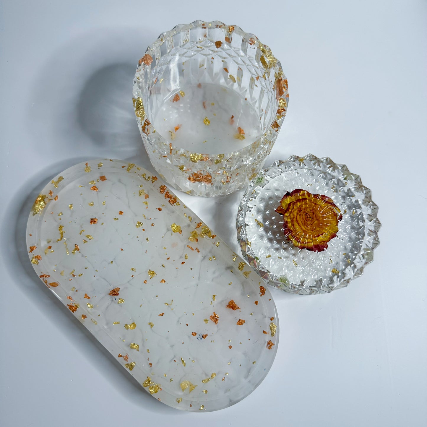 Golden Rose Ripple Container