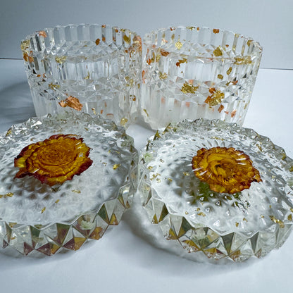 Golden Rose Ripple Container
