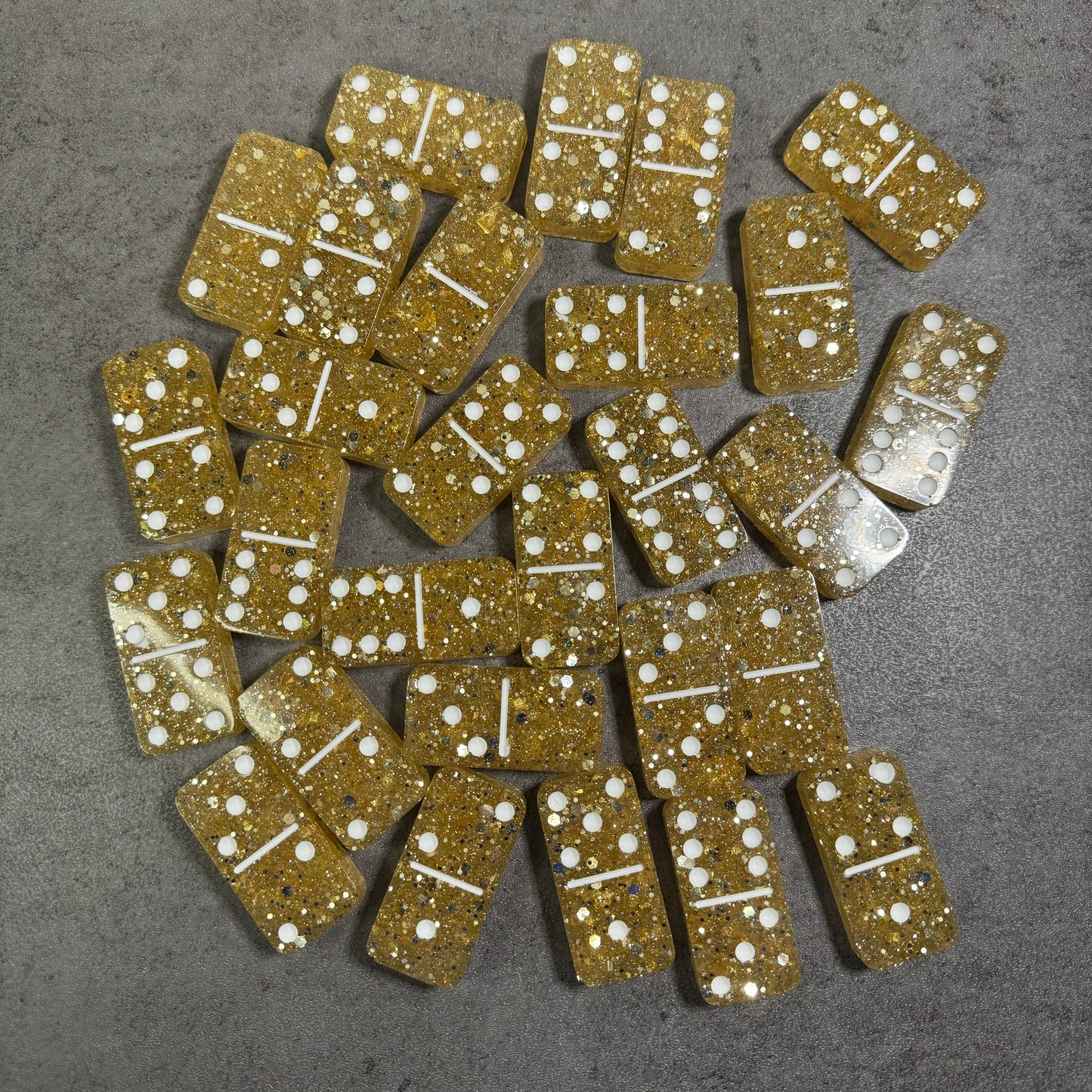 Gold & White Dots Dominoes