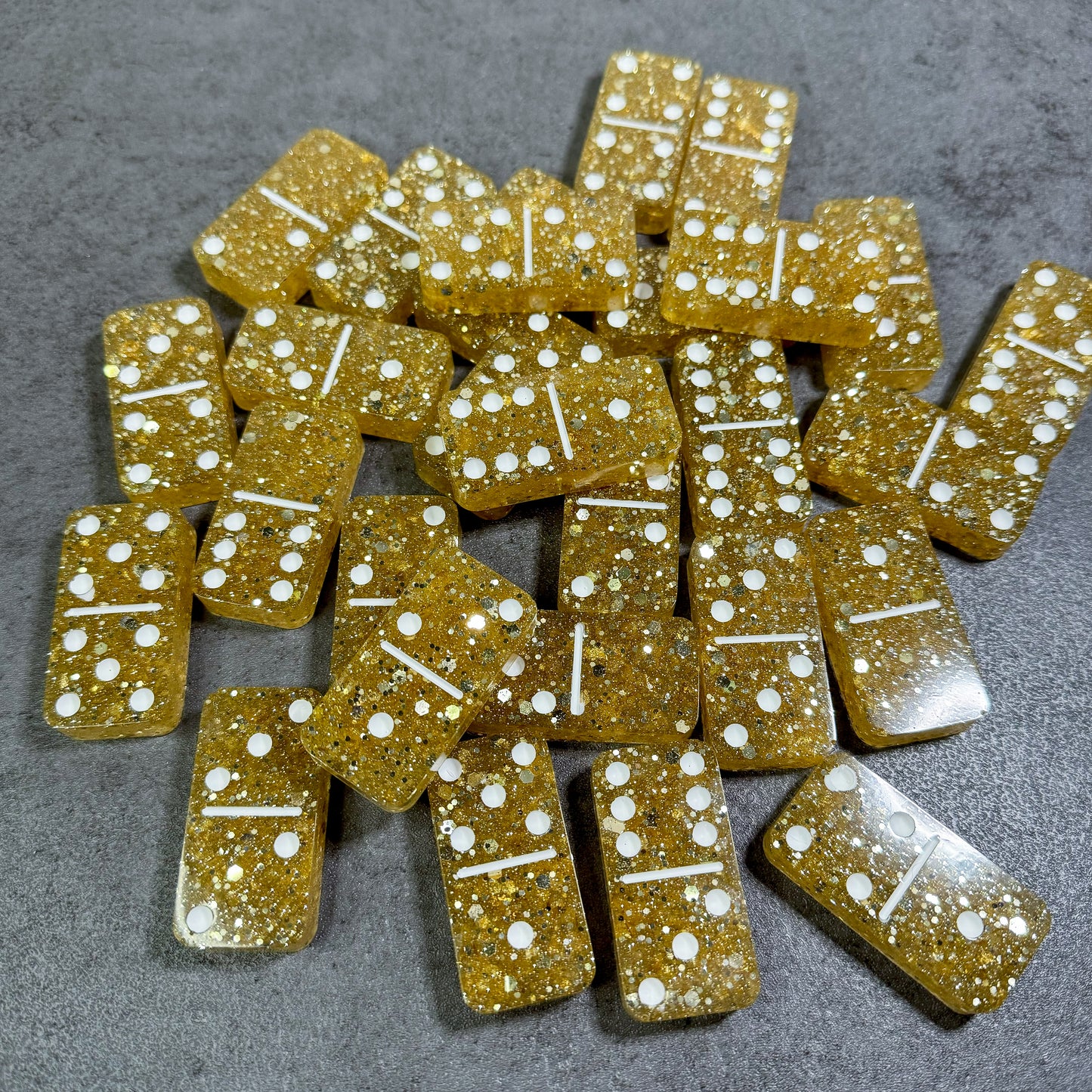 Gold & White Dots Dominoes
