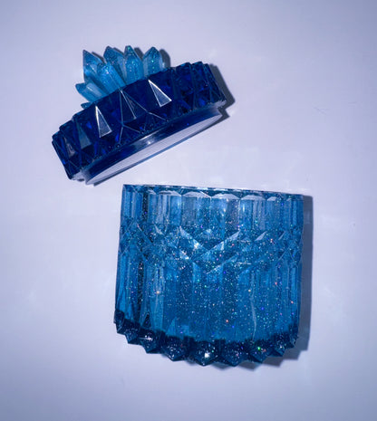 Blue Ripple Quartz Container