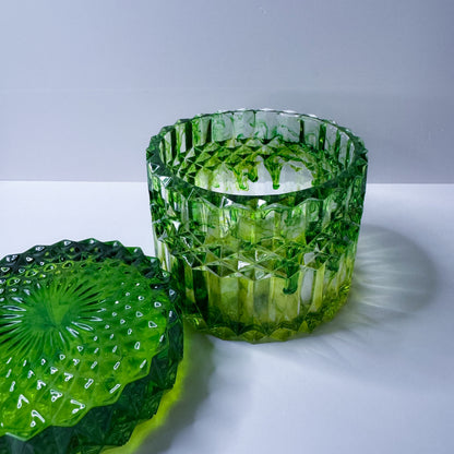 Clear Green Ink Bleed Ripple Container