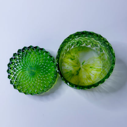 Clear Green Ink Bleed Ripple Container