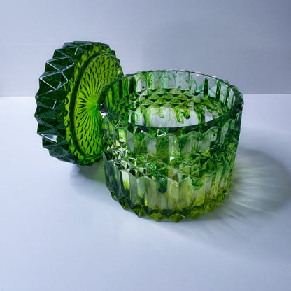 Clear Green Ink Bleed Ripple Container