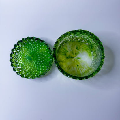 Clear Green Ink Bleed Ripple Container