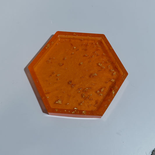 Orange Hexagon Tray
