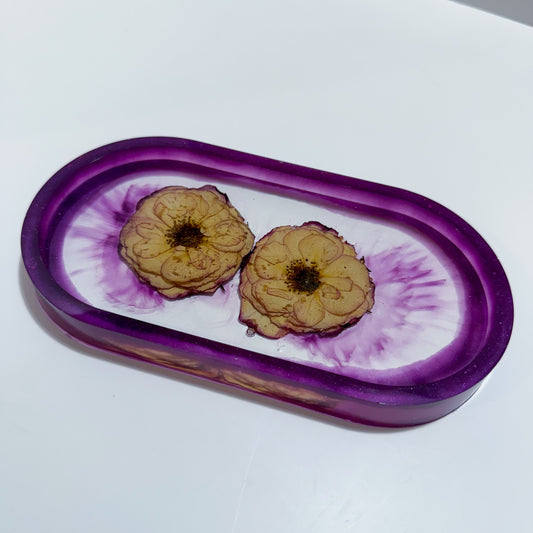 Plum Golden Rose Tray