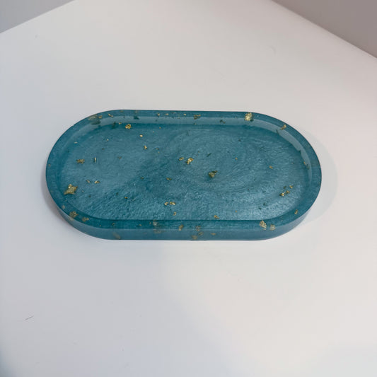 Light Blu' & Gold Tray