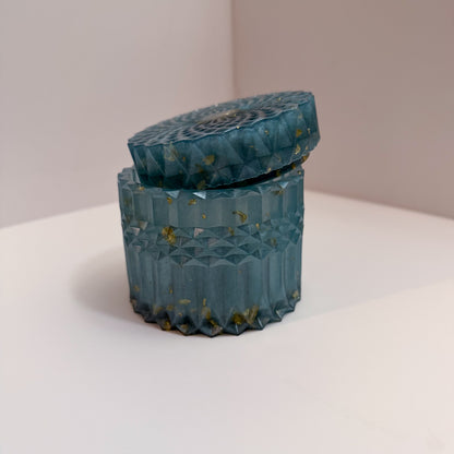 Light Blu' & Gold Ripple Container