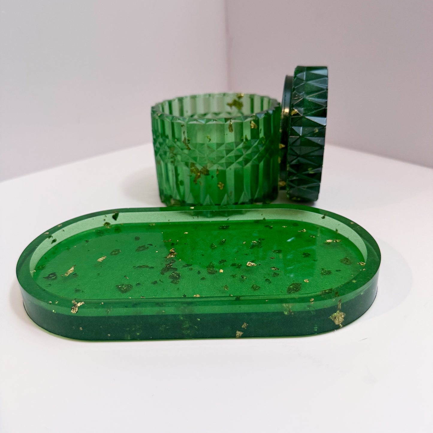 Emerald Green Ripple Container