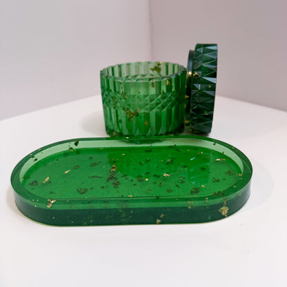 Emerald Green Ripple Container
