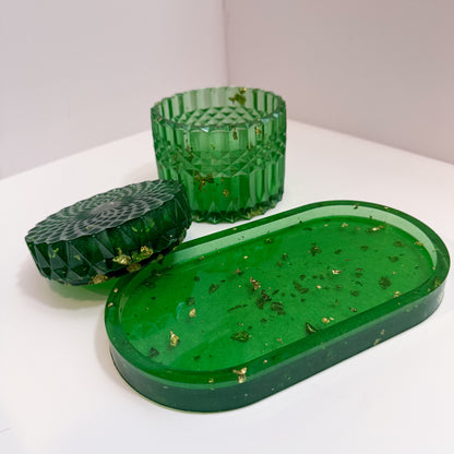 Emerald Green Ripple Container