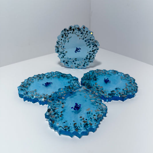 Crystal Blu’ Geode Coasters