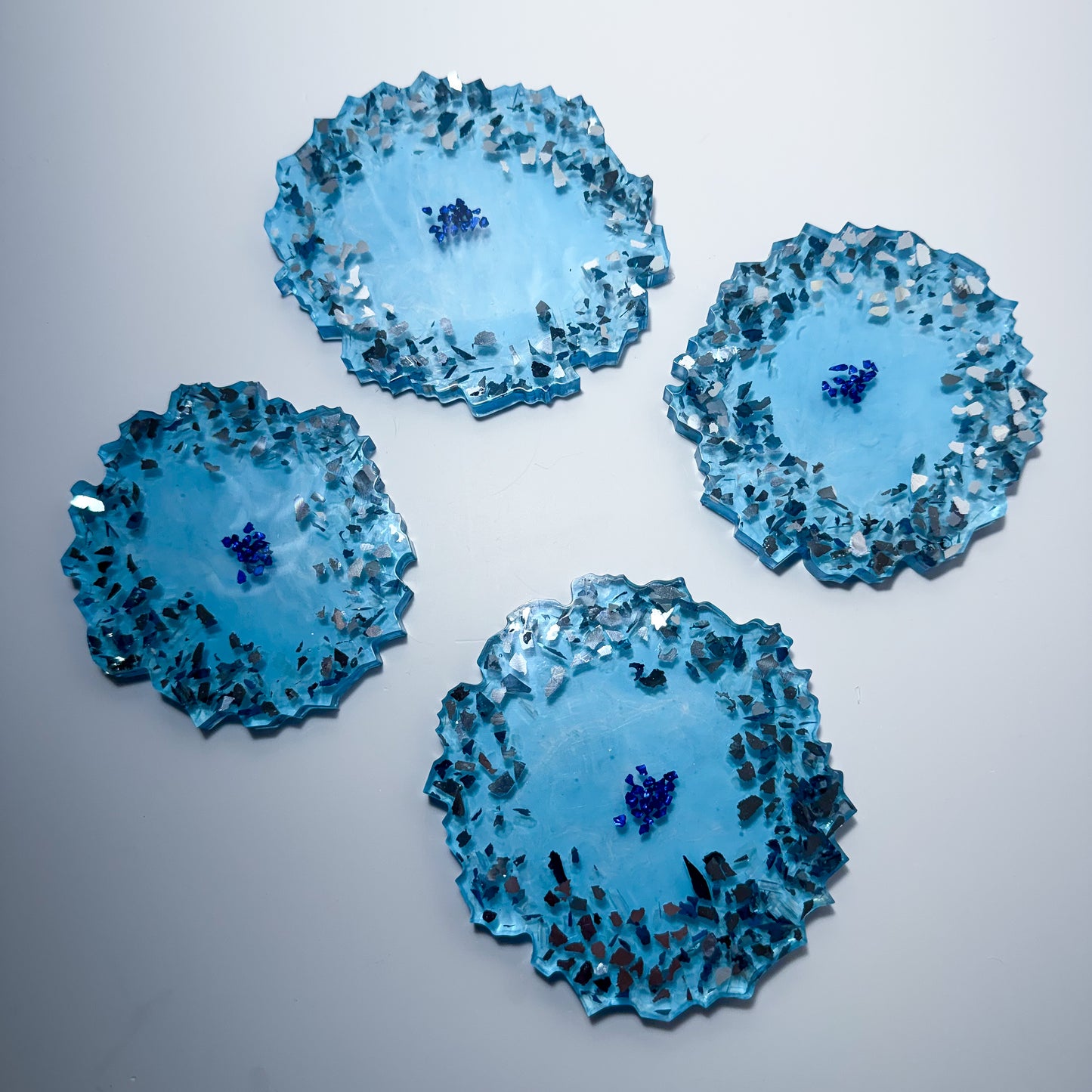 Crystal Blu’ Geode Coasters