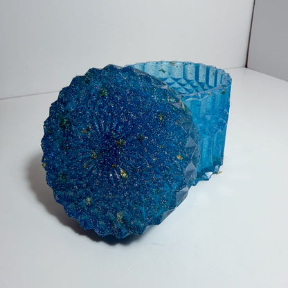 Glittery Blu Ripple Container