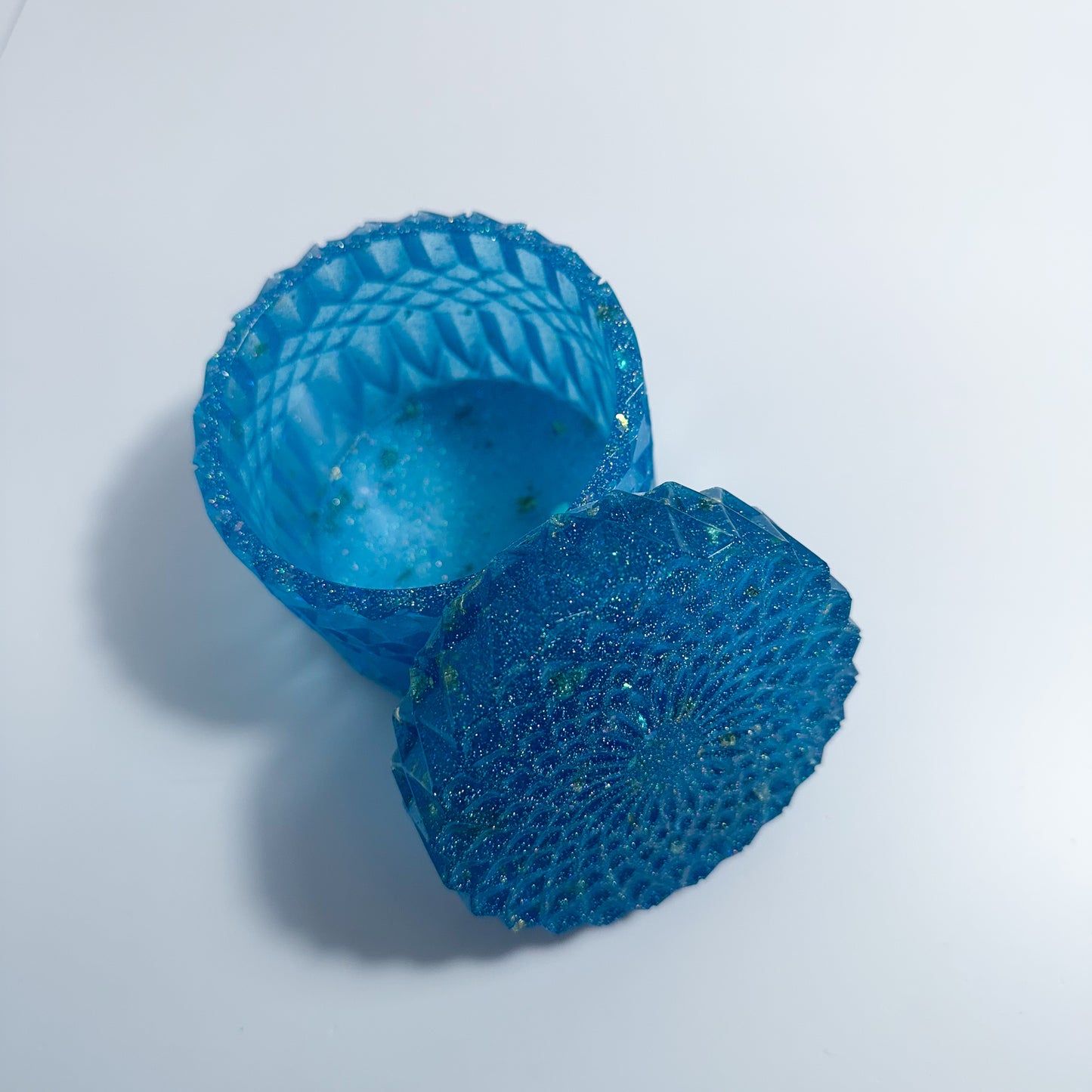 Glittery Blu Ripple Container