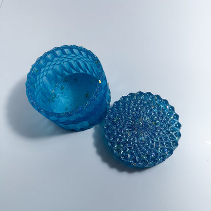Glittery Blu Ripple Container